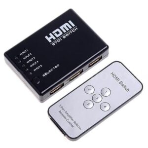 HDMI-switch med fjärrkontroll 5-vägs med IR-öga