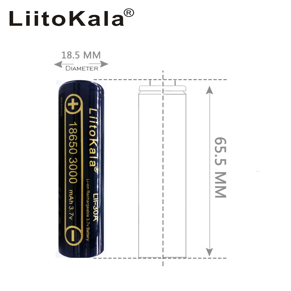 2X LiitoKala Lii-35A 18650 3000mAh Uppladdningsbart Lithium-Ion