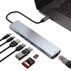 USB C Hub 8 i 1 Multiport-typ C-adapter med 4K HDMI-port......