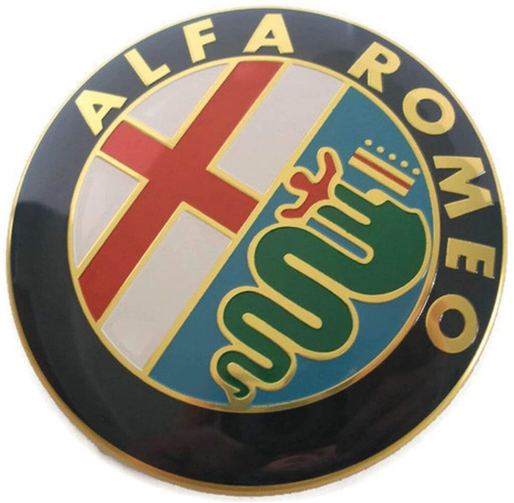 2X Guld 74mm Alfa Romeo Motorhuv Bagagelucka Emblem