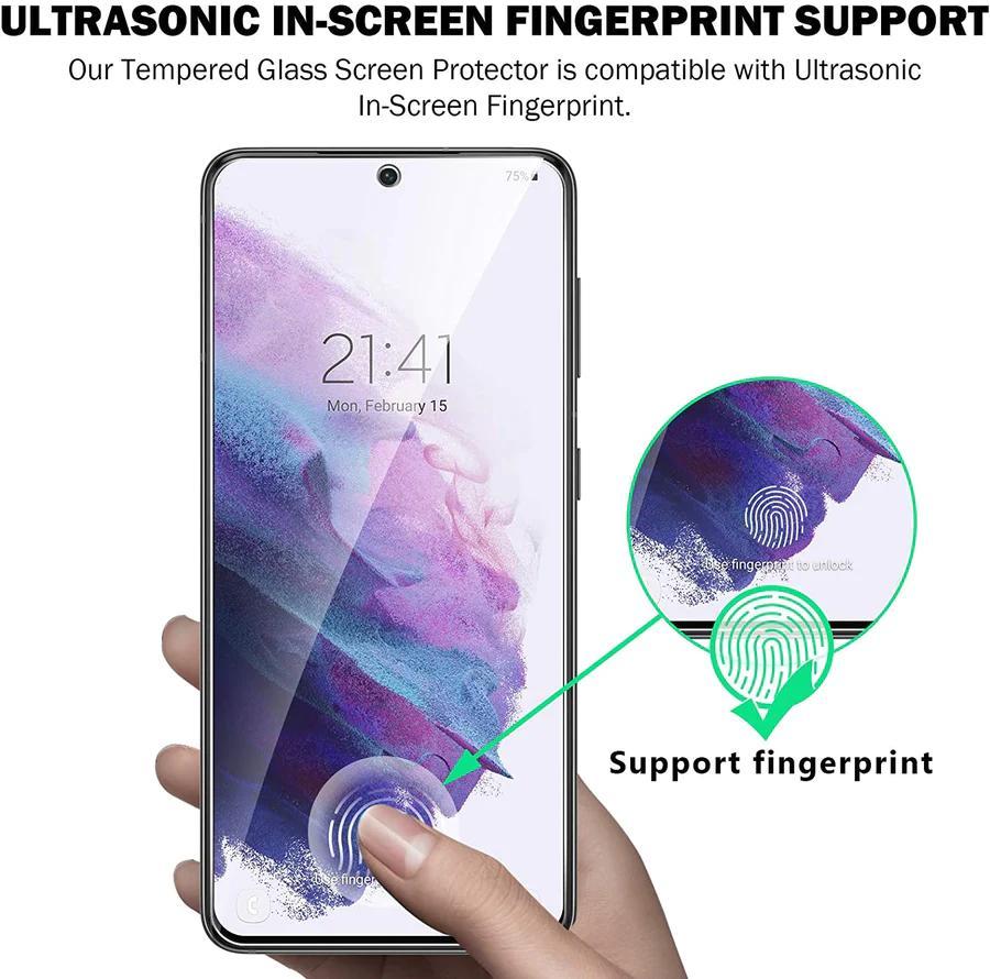 Härdat Glasskydd Samsung S22 Plus Full Fit ,Fingerprint