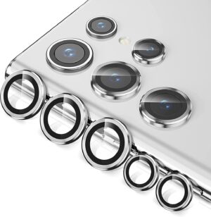 Silver Samsung S22 Ultra Kamera Linsskydd