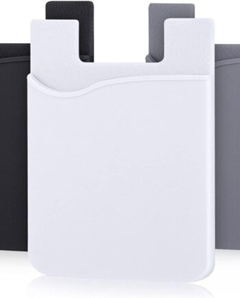 3x Silikon korthållare / plånbok universal Vit